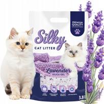 Silikoninis kraikas katėms SILKY, levandų kvapo, 3,8 l, be dulkių