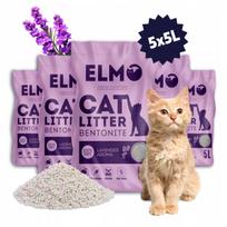 Bentonitinis kraikas katėms ELMO, levandų kvapo, 25 l (5 x 5 l)