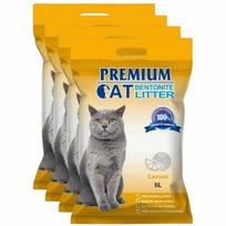 Katinų kraikas iš bentonito, susiformuojantis, su citrinų aromatu, 4 x 5 l