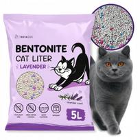 Katinų kraikas bentonitinis, su levandų kvapu, 5 l, susiformuojantis, bekvapės dulkės