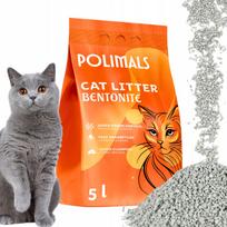 Kraikas katėms Polimals, smulkus, natūralus, bentonitinis, 5 l