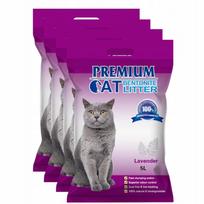 Kraikas katėms su levandų aromatu, 4 x 5 l, bentonitinis, Premium