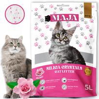 Katinų kraikas GLOBANI Silicone MAJA, 5 l, rožių kvapo