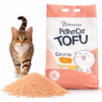 Kačių kraikas tofu, 2,5 kg, 6 l, persikų kvapo, susiformuojantis, biologiškai skaidomas