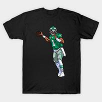 Men Black Print T-shirt Jalen Hurts No-Cut Transfer Paper Print Cotton Tshirt 4XL juoda