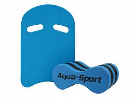 Plaukimo treniruočių rinkinys Aqua-Sport: lenta ir plūduras, mėlynas