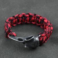 Odin Varnos Kaulo Apyrankė su Erelio Galvos Pakabuku Rūninis Karoliukas Paracord Virvelė Šiaurės Valknut Amuletas Papuošalas Dovana Vyrams length 19cm black