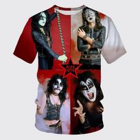 Rock Kiss Grupės Marškinėliai 3D Spausdinimas Vyriški Moteriški Trumpomis Rankovėmis Marškinėliai Hip-hop Gatvės Apranga Perdydu Dydžio Harajuku Viršutiniai Drabužiai Marškinėliai Vyriški Drabužiai XXS