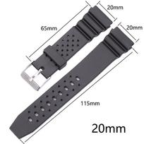 18mm 20mm 22mm Guminė laikrodžio apyrankė Vyrams Sportinė Silikoninė Juoda Dirželis Priedai Metalinis Sagtukas