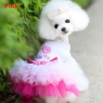 Lips & Love Heart Print Cotton Lace Tutu Skirt Small Dog Cat Dress Pet Clothes Princess Dress M rožinė
