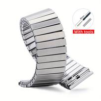 Metalinė praplečiama apyrankė iš nerūdijančio plieno ištempiama juosta išmaniajam laikrodžiui Xiaomi Huawei Samsung Galaxy 18mm 20mm 22mm 18mm sidabras