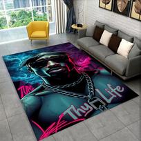 Rapper Eminem Tupac 2pac Hip Hop Rap God Carpet Rug for Playroom Bedroom Living Room Sofa Home Decor,kid Area Rug Non-slip 40x60cm