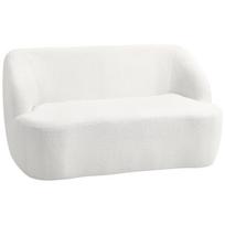 Dvivietė sofa, suapvalintu dizainu, iki 220 kg, kreminė balta