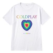 Coldplay Band Around Cotton Tshirt Summer Unisex and Women 2025 Concert Tour Trend Rock Street Loose Heavy Shortsleeved Clothes S
