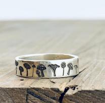 Vintage Dandelion Flower Ring For Women Men Bohemian Delicate Handmade Carved Mushroom Ring Retro Wedding Band Jewelry Gift 6
