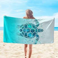 Turtle Pattern Beach Towel, Ideal For Swimming Pool, Camping Travel Summer Travel, Vacation Holiday Beach Essentials W40*H60(CM)