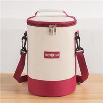 Portable Lunch Bag Large Capacity Waterproof Ice Pack Oil Resistant with Adjustable Shoulder Strap Picnic Dinner Container raudona