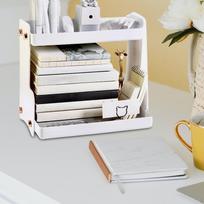 Desk Organizer Makeup Display Stand, Multipurpose Holder, Shelf, Cosmetic Case for Workspace, balta