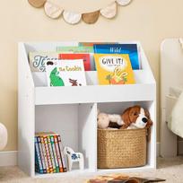 SoBuy Vaikų Spinta KMB01-II-W Balta 68x30x68cm Medinė 3 Lentynos + 2 Spintelės