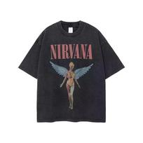 Nirvana grunge Style Washed Oversized Graphic T-Shirt Vintage Band Tee M-XXXL 4XL