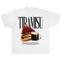 90-ųjų vintažinio stiliaus Tiramisu marškinėliai, juokingi maisto retro marškinėliai, kvailų maisto grafiniai marškinėliai, retro stilingi grafiniai marškinėliai, juokingi maisto marškinėliai moterims L