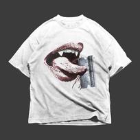 Big Lips Y2k Mouth T Shirt - Grillz White T Shirt - Unisex Y2k Shirt- Streetwear T Shirt L