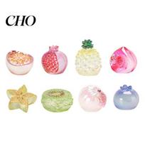 Mini Fruit Decoration 6PCS Resin Ornaments, UV Coated Transparent Sculptures, Blind Box Style Decorative Fruits for Crafts Craft Decor, Rainbow 6pcs Random Style