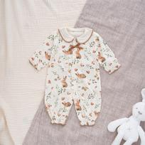 Ultra-Thin Modal Baby Girl Jumpsuit: Air-Conditioned Summer Romper with Doll Collar 80 cm