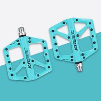 Stock Nylon BMX MTB Pedals Ultralight Rectangle One-Piece Injection Molded DU Bearings High Strength Anti-Slip Bicycle Plastic DU+Bearing žalia