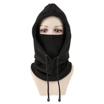 Custom Heavyweight Unisex Full Face Cover Ski Mask Winter Hat Outdoor Sports Fleece Balaclava juoda