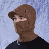 Custom Logo Balaclavas One-Hole Facemask Warm Waterproof Fur Ski Masks for Winter Sports & Fishing Breathable Knitted Hat kava