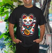 Men's and Women's T-shirts Maneki-Neko Japanese Beckoning Cat of Good Luck T-Shirt S