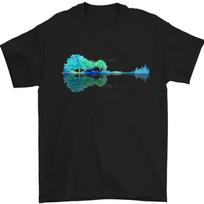 Guitar Reflection Guitarist Bass Acoustic Mens T-Shirt 100% Cotton XXXXL