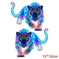 2Pcs Luminous Neon Tiger Car Stickers Scratch Resistant DIY Decals for Auto Motorcycle Phone Case Wall Decor 12x10cm