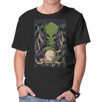 Unisex Crew Neck T-Shirt I Can See The Future Graphic Short Sleeve Casual Tee L