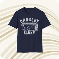 Men's and Women's T-shirts Crosley Field 1912 Classic Cut Baseball T-Shirt - Cincinnati Reds S