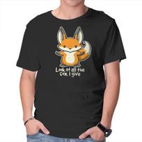 Unisex Crew Neck T-Shirt All The Fox Graphic Short Sleeve Casual Tee XXL
