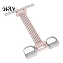 Exercise Resistance Bands Pedal Band with Handle, Adjustable Abdomen Waist Arm Legs Strength Training Workout Band, Sit-Up Tension Rope Ankle A rožinė