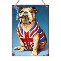 BULLDOG CIGAR Vintage Retro Metal Tin Wall Sign Plaque Man Cave Bar Pub BritishAluminum 20x30cm（7.8x11.8inch）