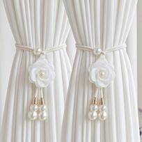 Modern Minimalist Adjustable Pearl Flower Curtain Tie Backs Rope Curtain Gathering Buckle Tie for Sheer Curtain Home Decoration balta