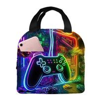 Cool GamePad Small Handheld Lunch Bag for Boy and Girls Best Gifts 2D Cartoon School Thermal Insulation Picnic Bag for Children