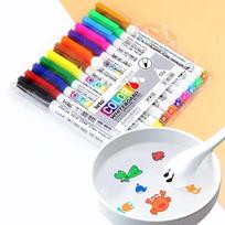 12Colors Water Painting Pen Magic Water Floating Doodle Pens Colorful Drawing Markers Early Education Toys Whiteboard Marker 12colors