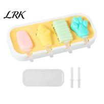 Easy Release Ice Pop Mold Popsicle with Lid, Silicone Cream Molds 6 Sticks, 4 Treat for Children Cavities DIY Handmade Making Cakesicles, Cake F