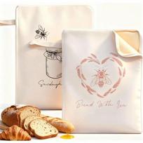 A25F-Bread Bag Beeswax Fruit Bread Preservation Bag 1 Set/2 Pcs Double-Layer Built-In Reusable