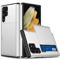 For Samsung Galaxy S25 S24 Ultra S23 S21 S20 FE S22 Plus A55 Case Slide Armor Wallet Card Slot Cover for Galaxy Note 20 Ultra For Galaxy S25ultra balta