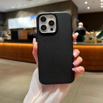 Luxury Leather Magnetic Phone Case for iPhone 17 Air 16 15 14 13 Pro Max Wireless Charging Shockproof Phone Cover Etui Coque iPhone 17 juoda