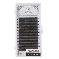 FELICIA Flat Lash Matte Eyelash Extensions Ultra Soft Single C Curl 10mm Thickness - Lash, 0.15mm, juoda