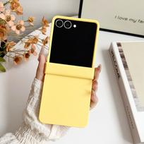 Dopamine Candy Color Matte Phone Case for Samsung Galaxy Z Flip 7 FE 6 5 Flip 4 3 5G Hinge Protective Hard Back Cover Galaxy Z Flip7 geltona