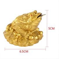 Resin Money Frog Decoration Golden Chinese Feng Shui Wealth Lucky Money Frog Coin Toad Home Desk Office Decoration auksas