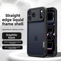 Straight-edged Liquid Border Case For iPhone 12 13 14 15 16 17 Pro Max Air Plus Lens Protection Edge Frame AntiFall Bumper Cover iPhone 14 Pro juoda